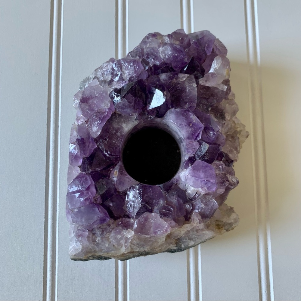 Amethyst Crystal Tea Light Candle Holder